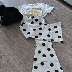 NWT Zara White and Black Polka Dot Pants